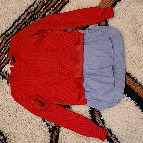 J. Crew Wool Sweater with Shirt tail - Picture 4 of 11